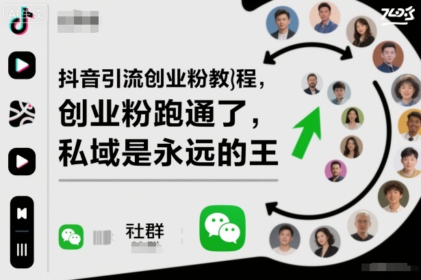 抖音引流创业粉教程，创业粉终于跑通了，私域是永远的王-跃知万川