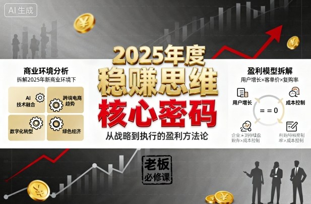 2025年度稳賺思维老板创业营，拆解2025年新商业环境下，企业实现持续盈利的核心密码-跃知万川