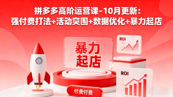 拼多多高阶运营课-10月更新：强付费打法+活动突围+数据优化+暴力起店-跃知万川