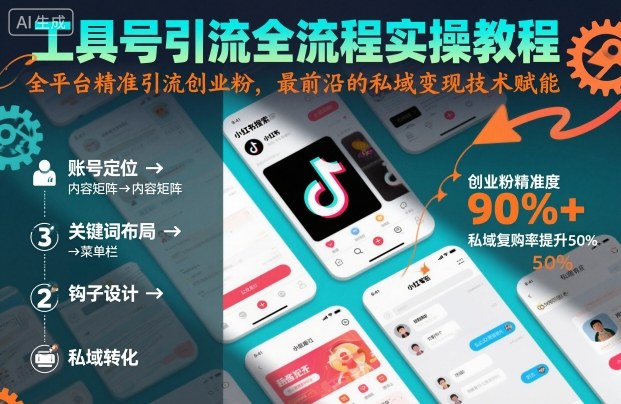 工具号引流全流程保姆级实操教程，全平台精准引流创业粉，最前沿的私域变现技术赋能-跃知万川