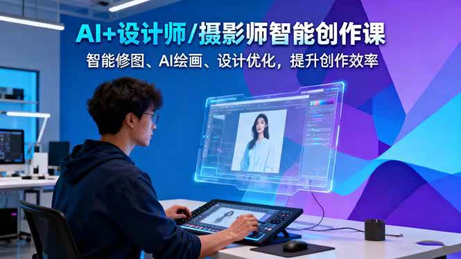 图片[1]-AI+设计师/摄影师智能创作课：智能修图、AI绘画、设计优化，提升创作效率-跃知万川