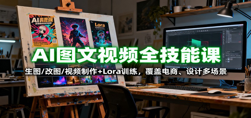 AI图文视频全技能课:生图/改图/视频制作+Lora训练,覆盖电商 、设计多场景-跃知万川