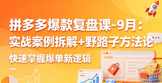 拼多多爆款复盘课-9月：实战案例拆解+野路子方法论，快速掌握爆单新逻辑-跃知万川