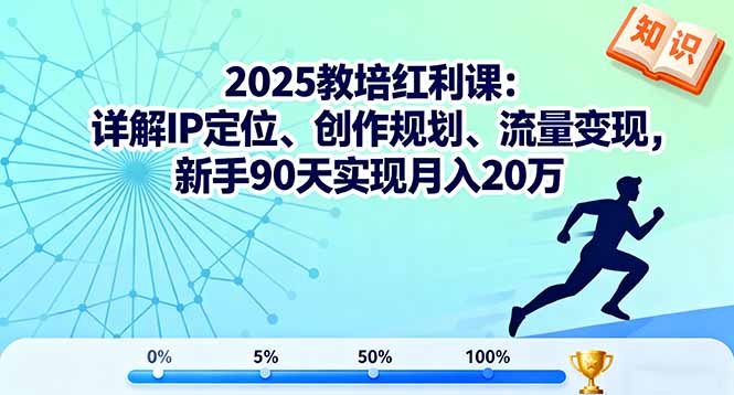 2025教培红利课:详解IP定位、创作规划、流量变现,新手90天实现月入20万-跃知万川