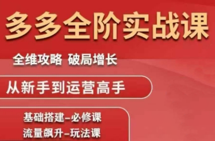 大炮·拼多多全阶实战课程(更新10月)-跃知万川