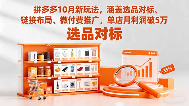 拼多多10月新玩法，涵盖选品对标、链接布局、微付费推广，单店月利润破5万-跃知万川