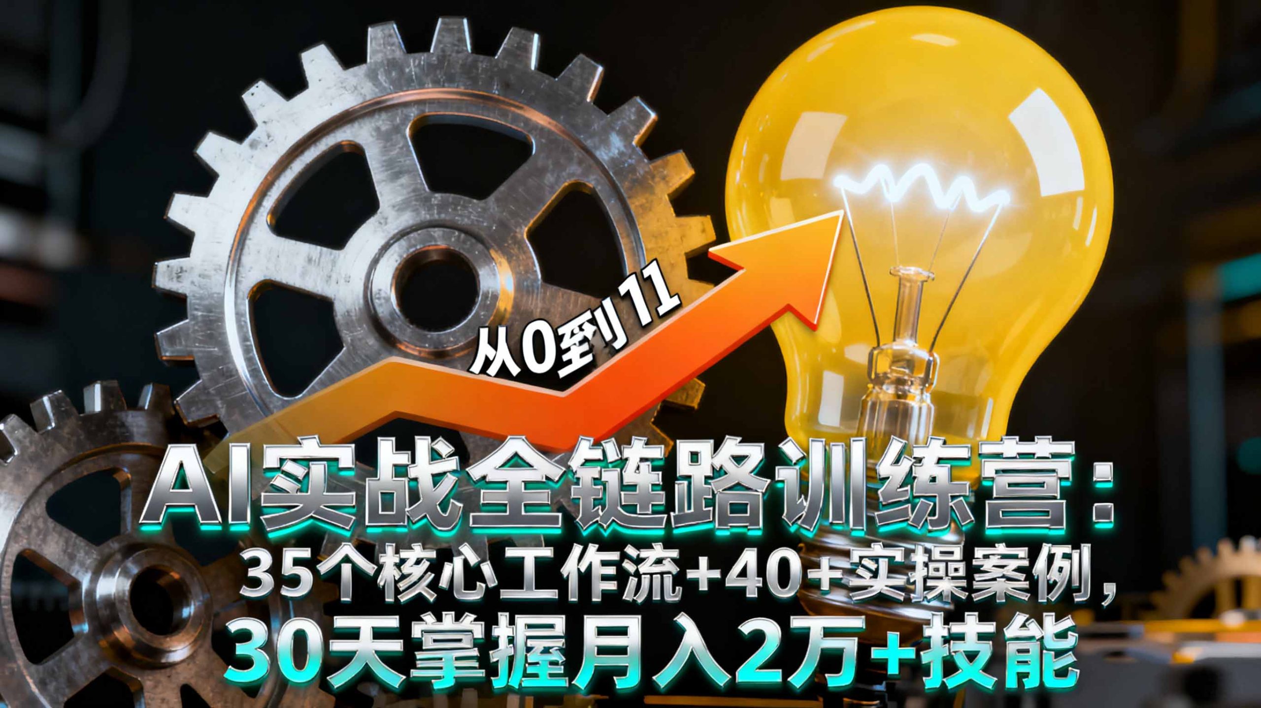 AI实战全链路训练营：35个核心工作流+40+实操案例，30天掌握月入2万+技能-跃知万川