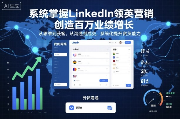 系统掌握LinkedIn领英营销，创造百万业绩增长，从思维到获客，从沟通到成交，系统化提升外贸能力-跃知万川