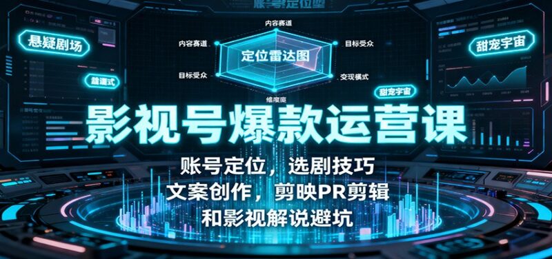 影视号爆款运营课：账号定位，选剧技巧，文案创作，剪映PR剪辑和影视解说避坑-跃知万川