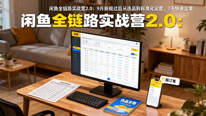 闲鱼全链路实战营2.0:9月新规过后从选品到标准化运营,7天快速出单-跃知万川