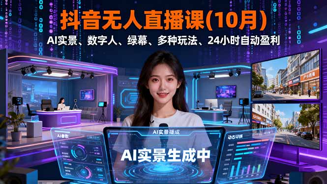 抖音无人直播课(10月-跃知万川