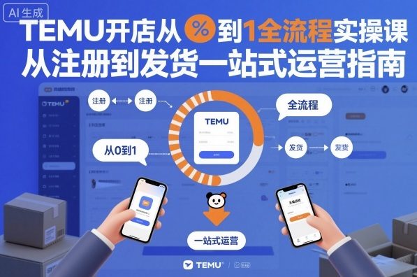 TEMU开店从0到1全流程实操课，从注册到发货一站式运营指南-跃知万川