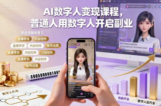 AI数字人变现课程，普通人用数字人开启副业-跃知万川