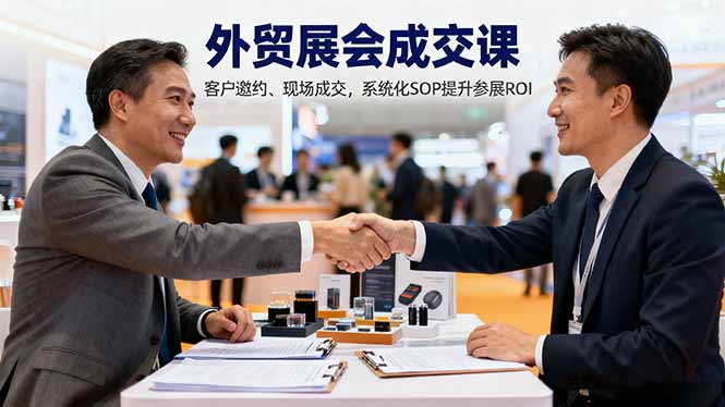 外贸展会成交课，含目标制定、客户邀约、现场成交，系统化SOP提升参展ROI-跃知万川