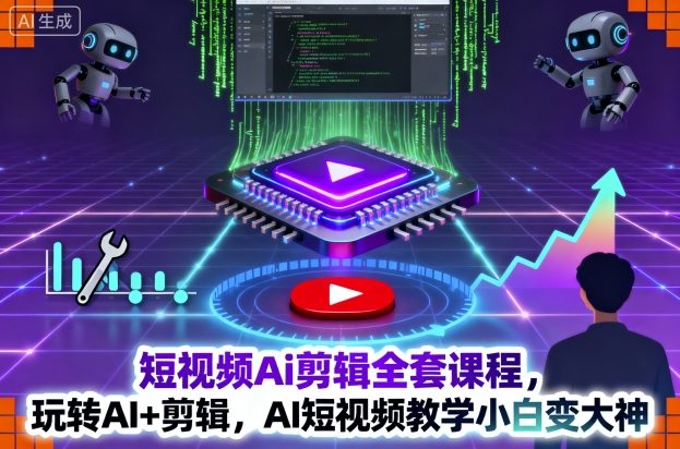 短视频Ai剪辑全套课程，玩转AI+剪辑，AI短视频教学小白变大神-跃知万川