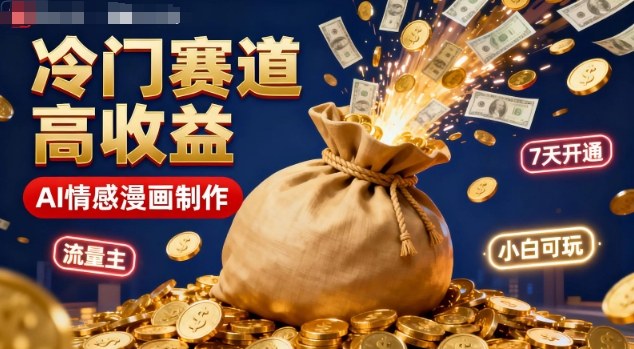 公众号冷门赛道，用AI做情感漫画，7天开通流量主，操作简单，小白可玩-跃知万川