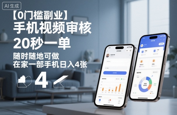 【0门槛副业】手机视频审核，20秒一单，随时随地可做，在家一部手机日入4张【揭秘】-跃知万川