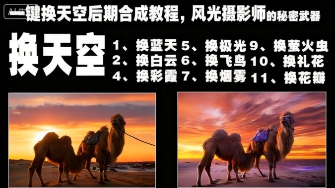 一键换天空后期合成教程,风光摄影师的秘密武器-跃知万川