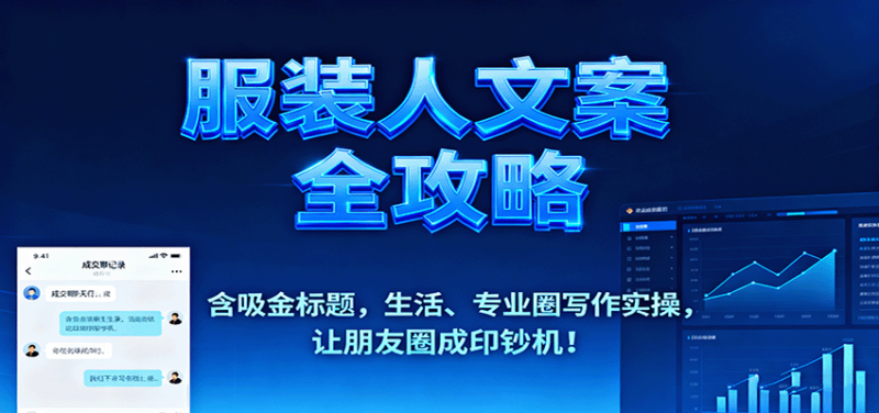 服装人文案全攻略，含吸金标题，生活、专业圈写作实操，让朋友圈成印钞机！-跃知万川