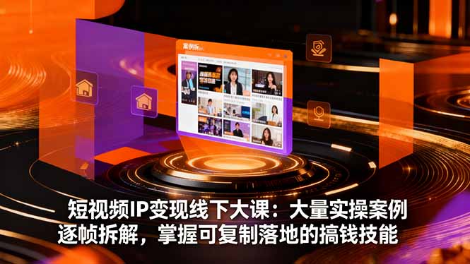 短视频IP变现线下大课：大量实操案例逐帧拆解，掌握可复制落地的搞钱技能-跃知万川