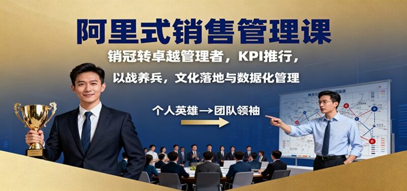 阿里式销售管理课：销冠转卓越管理者，KPI 推行，以战养兵，文化落地与数据化管理-跃知万川