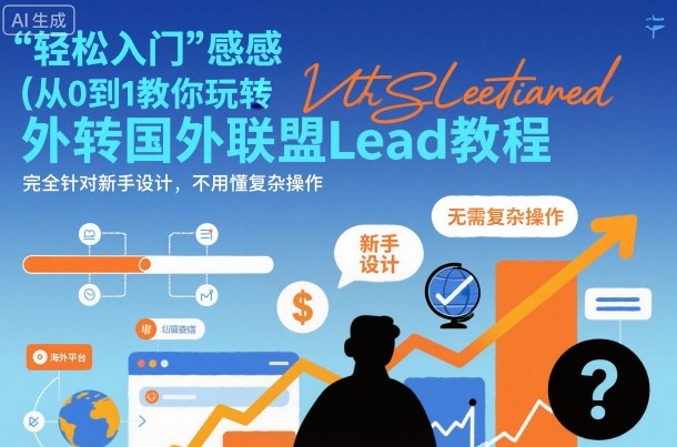 国外联盟賺美刀项目，从0到1教你玩转国外联盟Lead教程，纯新手可操作性100%-跃知万川