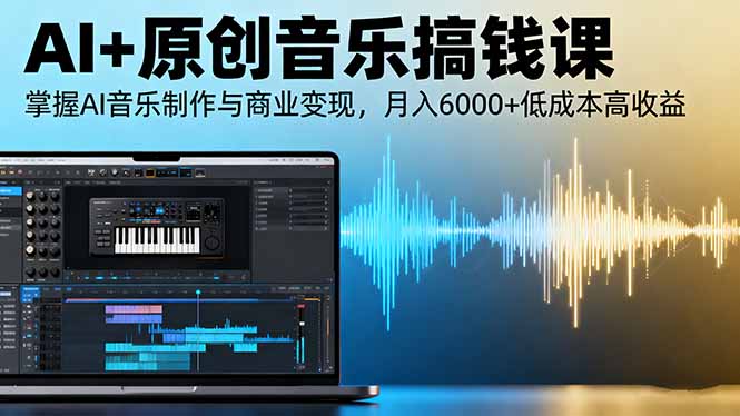 AI+原创音乐搞钱课:掌握AI音乐制作与商业变现,月入6000+低成本高收益-跃知万川