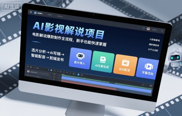 AI影视解说项目，电影解说爆款制作全流程，新手也能快速掌握-跃知万川