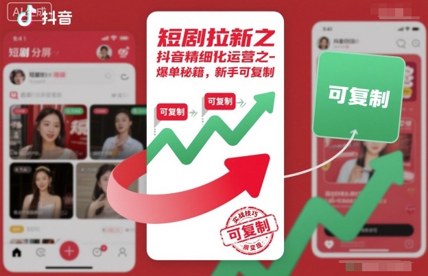 短剧拉新之抖音精细化运营之爆单秘籍,新手可复制-跃知万川