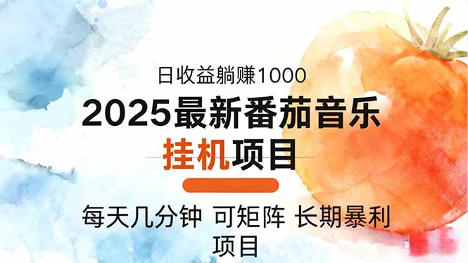 2025年最新番茄音乐人挂机项目,每天几分钟,月入1000+,可矩阵,一台...-跃知万川