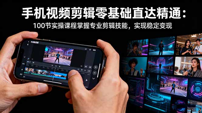 手机视频剪辑零基础直达精通：100节实操课程掌握专业剪辑技能，实现稳...-跃知万川