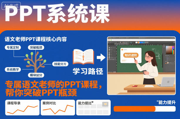 PPT系统课，专属语文老师的PPT课程，帮你突破PPT瓶颈-跃知万川