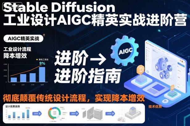 Stable Diffusion工业设计AIGC精英实战进阶营,彻底颠覆传统设计流程,实现降本增效-跃知万川