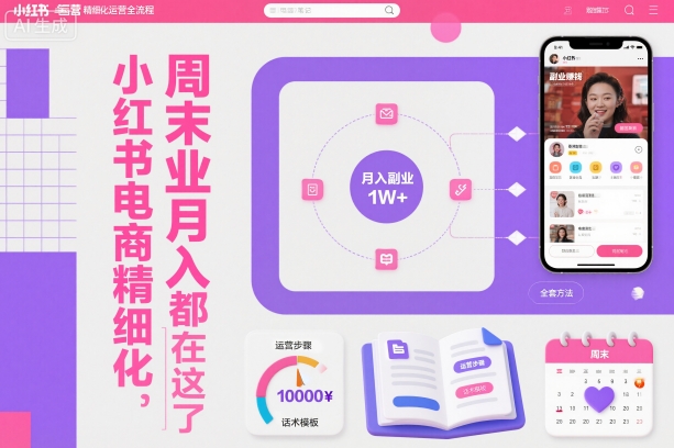 小红书电商精细化运营全流程，周末副业月入1W+，全套方法都在这了-跃知万川