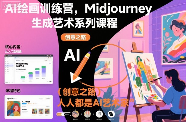 AI绘画训练营，Midjourney生成艺术系列课程，人人都是AI艺术家-跃知万川