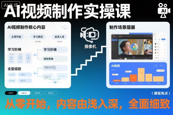 AI视频制作实操课,从零开始,内容由浅入深,全面细致-跃知万川