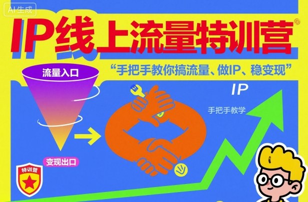 IP线上流量特训营,手把手教你搞流量、做IP、稳变现-跃知万川