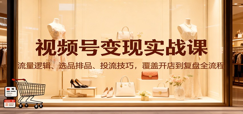 图片[1]-视频号变现实战课：流量逻辑、选品排品、投流技巧，覆盖开店到复盘全流程-跃知万川