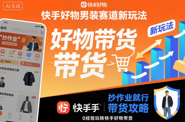快手好物男装赛道新玩法，抄作业就行，0经验玩转快手好物带货-跃知万川