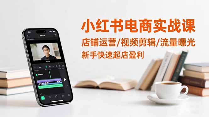 小红书电商实战课：店铺运营/视频剪辑/流量曝光，新手快速起店盈利-跃知万川