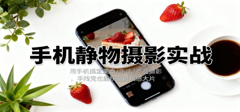 手机静物摄影实战，用手机搞定美食/生活/产品摄影，手残党也能快速出质感大片-跃知万川