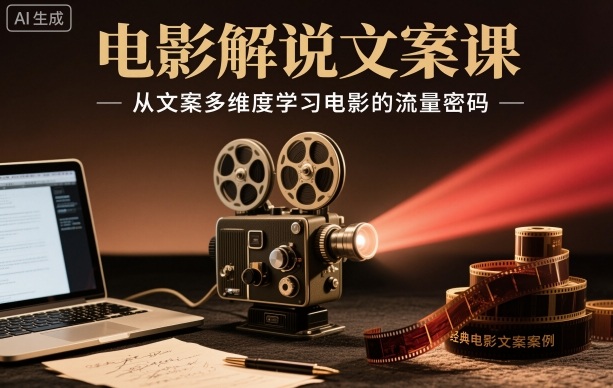 电影解说文案课，从文案多维度学习电影的流量密码-跃知万川