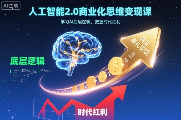 人工智能2.0商业化思维变现课,学习AI底层逻辑,把握时代红利-跃知万川