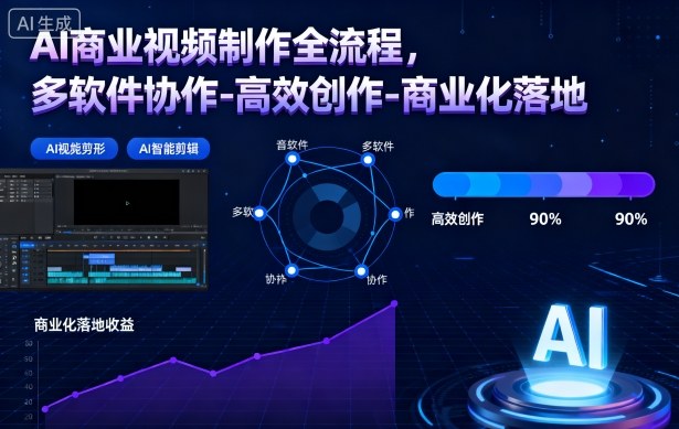 AI商业视频制作全流程，多软件协作-高效创作-商业化落地-跃知万川