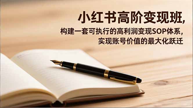 小红书高阶变现班，构建一套可执行的高利润变现SOP体系，实现账号价值的最大化跃迁-跃知万川