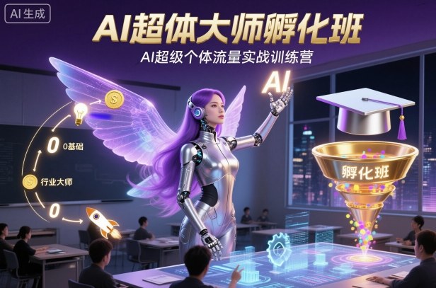 AI超体大师孵化班,AI超级个体流量实战训练营-跃知万川