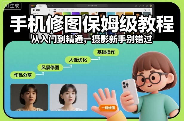 手机修图保姆级教程,从入门到精通,摄影新手别错过-跃知万川