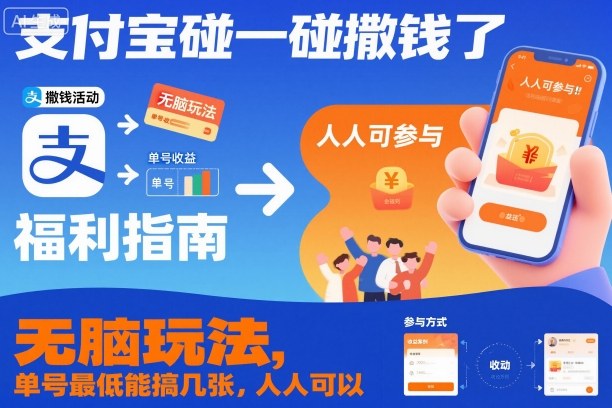 支付宝碰一碰撒钱了,无脑玩法,单号最低能搞几张,人人可以撸【揭秘】-跃知万川