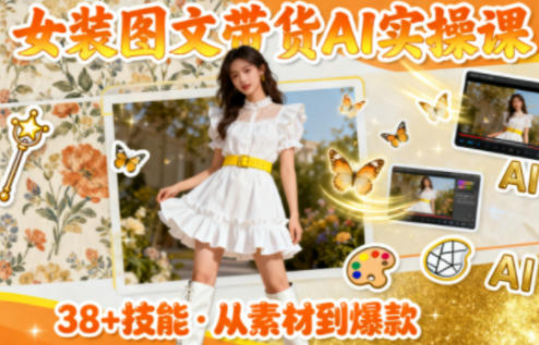 女装图文带货的AI实操课,覆盖38个实用技能,快速提升素材制作效率-跃知万川