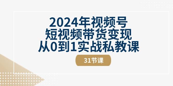 2024年视频号短视频带货变现从0到1实战私教课(30节视频课)-跃知万川